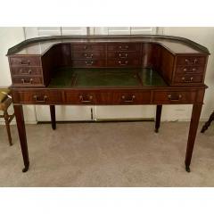 Antique 19th C Inlaid Mahogany Leather Top Carlton House Desk - 3807878
