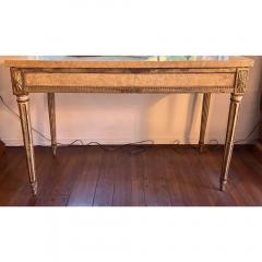 Antique 19th C Italian Neoclassical Marble Top Giltwood Console Table - 3807824