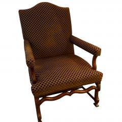 Antique 19th C Italian Walnut Cut Velvet Arm Chair - 4594045