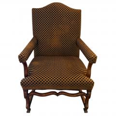 Antique 19th C Italian Walnut Cut Velvet Arm Chair - 4594047