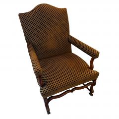 Antique 19th C Italian Walnut Cut Velvet Arm Chair - 4594048