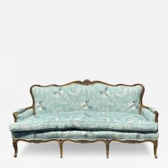 Antique 19th C Louis XV Style Canap Sofa in Eden Serene Fabric - 4120286