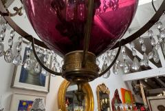 Antique 19th C Swedish Amethyst Crystal Bell Form Chandelier - 3856514