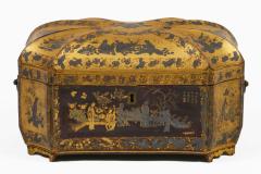 Antique 19th Century Chinese Export Black Lacquer Tea Caddy - 4686681