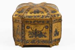 Antique 19th Century Chinese Export Black Lacquer Tea Caddy - 4686682