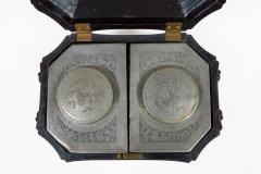 Antique 19th Century Chinese Export Black Lacquer Tea Caddy - 4686683