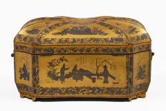 Antique 19th Century Chinese Export Black Lacquer Tea Caddy - 4686686