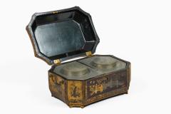 Antique 19th Century Chinese Export Black Lacquer Tea Caddy - 4688169