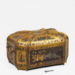 Antique 19th Century Chinese Export Black Lacquer Tea Caddy - 4688789