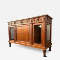 Antique 19th Century French Directoire Style Marble Top Cherrywood Sideboard - 4034134