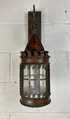 Antique 19th Century Gothic Spanish Revival Hand Forged Wall Sconces Set of 3 - 3421857