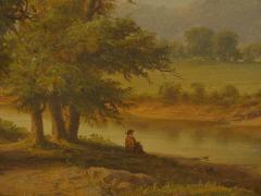 Antique 19th Century Hudson River Valley Oil Landscape Painting - 1052609