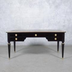 Antique 19th Century Louis XVI Ebonized Desk with Leather Top - 3708145