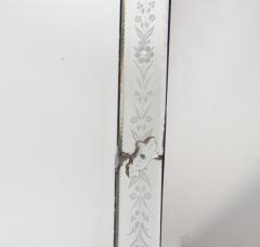 Antique 19th Century Venetian Murano Hand Engraved Hanging Wall Mirror - 4553145