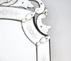 Antique 19th Century Venetian Murano Hand Engraved Hanging Wall Mirror - 4553149