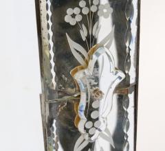 Antique 19th Century Venetian Murano Hand Engraved Hanging Wall Mirror - 4553150