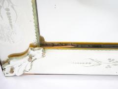 Antique 19th Century Venetian Murano Hand Engraved Hanging Wall Mirror - 4553153