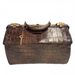 Antique 19th Century Victorian Alligator Skin Doctors Satchel - 3136892