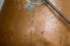 Antique 19th Century Wabi Sabi Style Pot with Handle in Richly Patinated Copper - 4394953