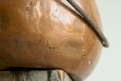 Antique 19th Century Wabi Sabi Style Pot with Handle in Richly Patinated Copper - 4394971