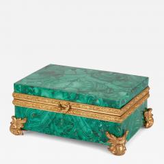 Antique 19th century malachite and ormolu casket - 3572054