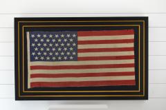 Antique 45 Star American Flag Circa 1896 Framed - 1847727