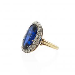 Antique AGL Burma No Heat Sapphire and Diamond Ring - 3995707