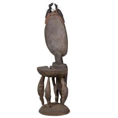 Antique African Orators Stool Teket Litmus People Papua New Guinea 60 H - 4549750