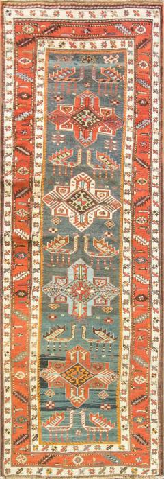 Antique Akstafa Kazak Caucasian Runner 36 x 11 - 4362183