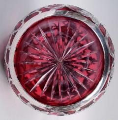 Antique Alvin Art Nouveau Red Grapevine Silver Overlay Decanter - 4338854