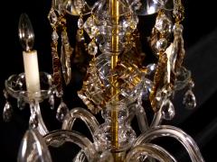 Antique Amber Clear Cut Crystal Six Light Chandelier - 3307503