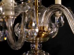 Antique Amber Clear Cut Crystal Six Light Chandelier - 3307504