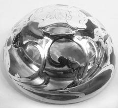 Antique American Art Nouveau Silver Overlay Inkwell - 3774148