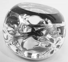 Antique American Art Nouveau Silver Overlay Inkwell - 3774154