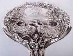 Antique American Art Nouveau Sterling Silver Hand Mirror - 4542919