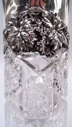 Antique American Brilliant Cut Glass Sterling Silver Claret Jug - 4135357