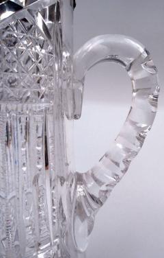 Antique American Brilliant Cut Glass Sterling Silver Claret Jug - 4135358