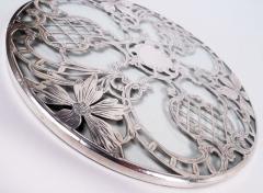 Antique American Edwardian Classical Silver Overlay 7 Inch Trivet - 4424825