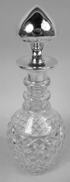 Antique American Edwardian Sterling Silver and Glass Decanter - 3770276