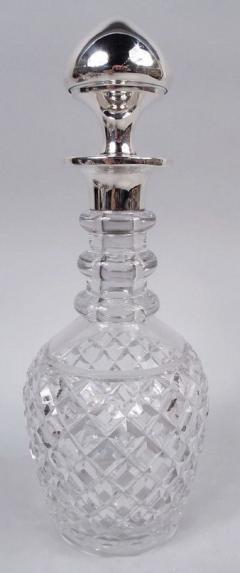 Antique American Edwardian Sterling Silver and Glass Decanter - 3770277