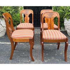 Antique American Empire Flame Mahogany Spoon Back Dining Chairs Set of 4 - 3164567