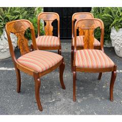 Antique American Empire Flame Mahogany Spoon Back Dining Chairs Set of 4 - 3164579