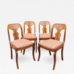 Antique American Empire Flame Mahogany Spoon Back Dining Chairs Set of 4 - 3167668