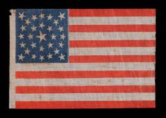Antique American Flag with 29 Whimsical Stars in a Medallion Configuration - 639424