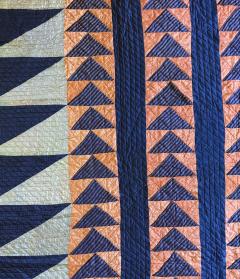 Antique American Flying Geese Patterned Satin Quilt with Skirts - 4235438