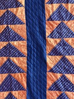 Antique American Flying Geese Patterned Satin Quilt with Skirts - 4235439