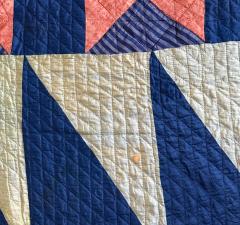 Antique American Flying Geese Patterned Satin Quilt with Skirts - 4235440