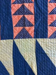 Antique American Flying Geese Patterned Satin Quilt with Skirts - 4235441