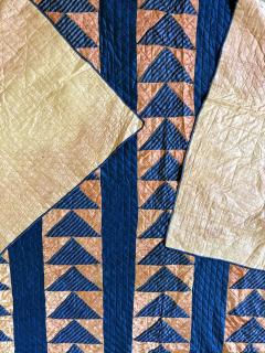 Antique American Flying Geese Patterned Satin Quilt with Skirts - 4235443