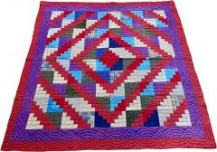 Antique American Lancester County Log Cabin Barn Raising Quilt with Boro Backing - 4434541